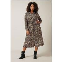 Evans Curve Women's Plus Size Abstract Print Crepe Midi Dress