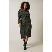 Evans Curve Women's Plus Size Abstract Print Crepe Midi Dress