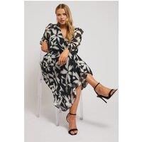 Yours Curve Women's Plus Size Blurred Floral Print Maxi Wrap Dress