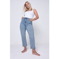 Yours Curve Women's Plus Size Light Wash Denim Boyfriend Jeans