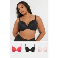 Yours Curve Women's Plus Size 3 PACK Leopard Padded Bras
