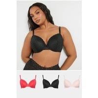 Yours Curve Women's Plus Size 3 PACK Leopard Padded Bras