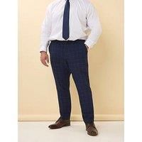 Big & Tall Men's Navy Blue & Rust Orange Tweed Trousers