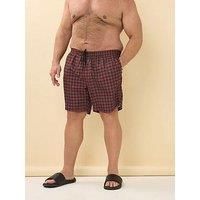 BadRhino Big & Tall & Black Tartan Swim Shorts - Men/'s - Plus Size Curve