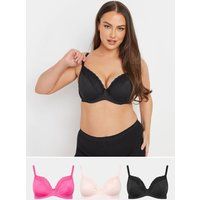 Yours Curve Women's Plus Size 3 Pack Mesh Animal Underwired Bras