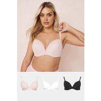 Yours Curve Women's Plus Size 3 PACK Padded Lace Bras