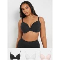 Yours Curve Women's Plus Size 3 PACK Padded Lace Bras