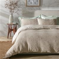 Habitat Cotton Contrast Waffle Beige Bedding Set - Double