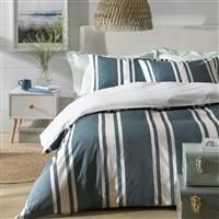 Habitat Cotton Coastal Stripe Blue Bedding Set - King size