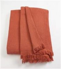 Habitat Cotton Plain Textured Throw - Red - 150x200cm