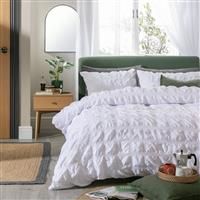 Habitat Seersucker Square White Bedding Set - King size