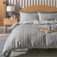 Habitat Crinkle Grey Bedding Set - Single
