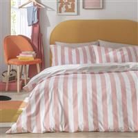 Habitat Summer Haze Stripe Pink Bedding Set - Double