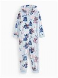 Disney Stitch Print Blue Fleece All-In-One 9-10 years