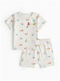 Grey Elmer Character Print Pyjama Set 3-6 months