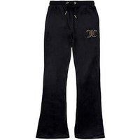 Juicy Couture Youths Velour Bootcut Joggers (Black/Gold)