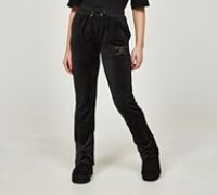 Juicy Couture Girls Diamante Velour Bootcut Pant - Black - Size M/G