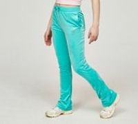 Juicy Couture Girls Diamante Velour Bootcut Jogger - Turquoise