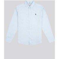 U.S. POLO ASSN. Men's Stretch Cotton Poplin Shirt in Pale Blue | Size: Large