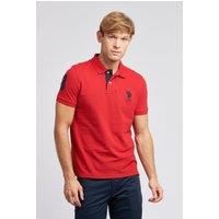 U.S. POLO ASSN. Men's Player 3 Pique Polo Shirt in Red | Size: Large