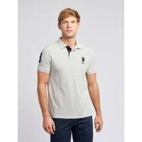 U.S. POLO ASSN. Men's Player 3 Pique Polo Shirt in Mid Grey | Size: 2XL