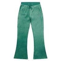 Juicy Couture Girls Diamante Velour Bootcut Jogger - Green