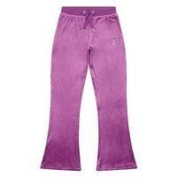 Juicy Couture Girls Diamante Velour Bootcut Jogger - Purple