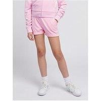 Juicy Couture Girls Diamante Velour Fold Up Short - Pink