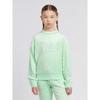 Juicy Couture Girls Diamante Crew Neck Sweat - Green