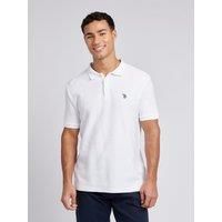 U.S. POLO ASSN. Men's Textured Double Horsemen Polo Shirt in White | Size: Large