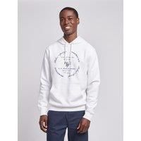U.S. POLO ASSN. Men's Premium Print Interlock Hoodie in White | Size: Small