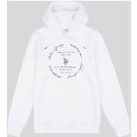 U.S. POLO ASSN. Men's Premium Print Interlock Hoodie in White | Size: Large