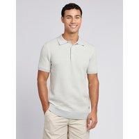 U.S. POLO ASSN. Men's Vertical Texture Stripe Knit Polo Shirt in Light Grey | Size: 2XL