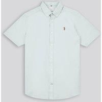 U.S. POLO ASSN. Men's Short Sleeve Oxford Shirt in Emerald | Size: Small