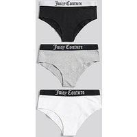 Juicy Couture Girls 3 Pack Hipster Briefs - Black