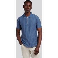 U.S. POLO ASSN. Men's Vertical Stripe Texture Polo Shirt in Indigo | Size: Small
