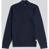 U.S. POLO ASSN. Men's Check Texture Knit Funnel in Dark Navy | Size: Large