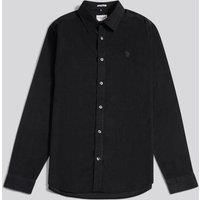 U.S. POLO ASSN. Men's Textured Corduroy Shirt in Black | Size: Small