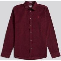 U.S. POLO ASSN. Men's Textured Corduroy Shirt in Maroon | Size: XL
