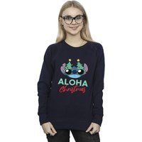 Disney Women's Lilo And Stitch Christmas Tree Shades Sweatshirt