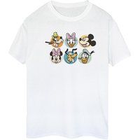 Disney Women's Mickey Mouse And Friends Faces Boyfriend Fit T-Shirt