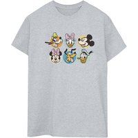 Disney Women's Mickey Mouse And Friends Faces Boyfriend Fit T-Shirt