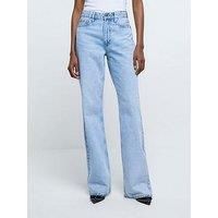 River Island 90S Long Straight Bowie Jeans - Light Wash