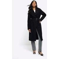 River Island Belted Trench Coat - Black