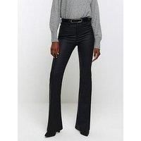 River Island Sculpt Coated Flare - Black