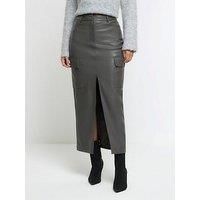 River Island Utility Maxi Skirt - Black