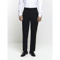 River Island Slim Fit Tuxedo Trousers - Black