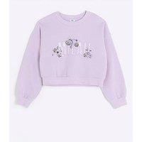 River Island Girls Milan Sequin Sweatshirt - Lilac