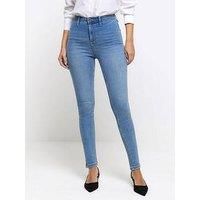 River Island High Rise Kaia Jeans - Mid Wash
