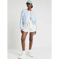 River Island Lyocell Bomber Jacket - Light Denim
